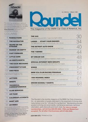 Roundel Magazine (March 1995)